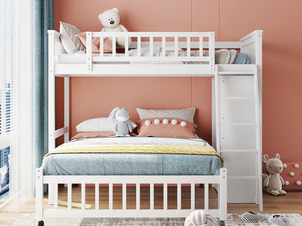Bunk Bed With 6 Drawers And Flexible Shelves, Bottom Bed With Wheels