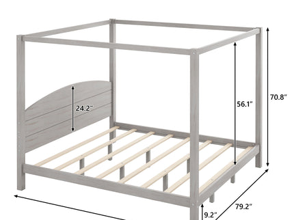 anopy Platform Bed With Headboard And Support Legs