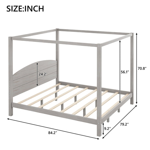 anopy Platform Bed With Headboard And Support Legs