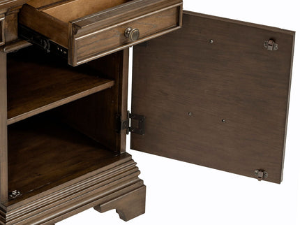 Stigham - 5 Drawer Credenza Office Desk - Oak