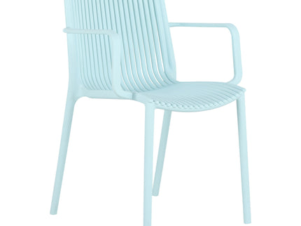 4 Modern Stackable Armchair Matched With Long Table