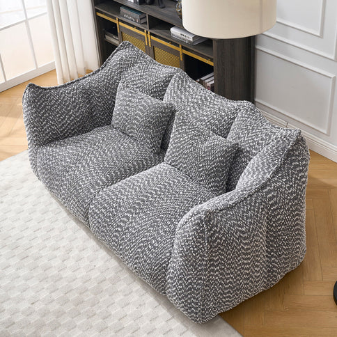 Comfortable Dual Beanbag Chair With High Resilience Foam Core For 2 People
