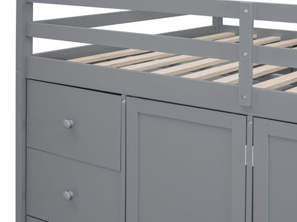 Loft Bed With Built In Wardrobes, Cabinets And Drawers