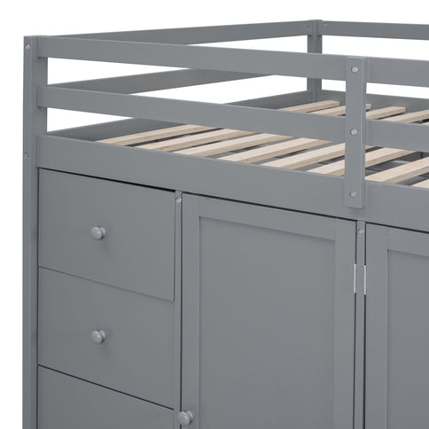 Loft Bed With Built In Wardrobes, Cabinets And Drawers