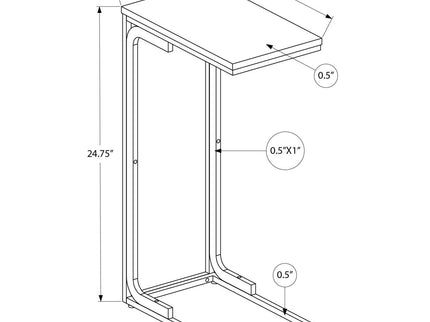 Accent Table, C - Shaped Modern Desig