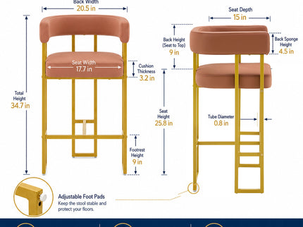 Modern Counter Height Bar Stools With U - Shaped