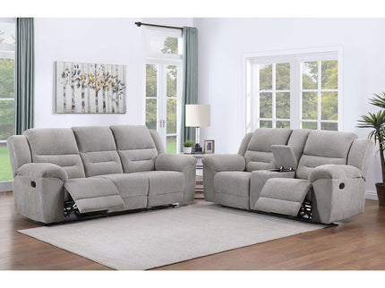 Sebring - 2 Piece Upholstered Reclining Sofa Set With Manual Recline - Gray