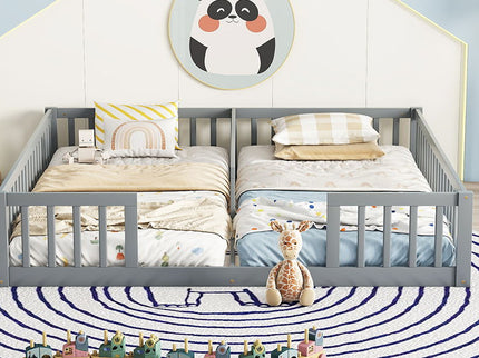 Double Floor Bed With Fence, Guardrails, Without Door