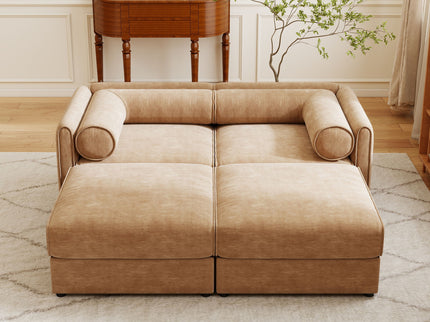 Contemporary Elegant Sofa With Storage And Ottoman
