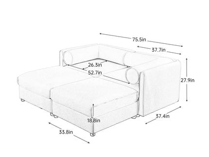 Contemporary Elegant Sofa With Storage And Ottoman