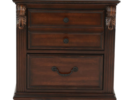 3 Piece Bedroom Set, Elegant Panel Bed With 2 Nightstands
