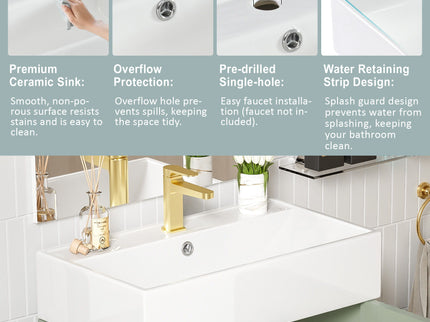 Bathroom Vanity, Combo Cabinet, Bathroom Storage Cabinet, Single Ceramic Sink