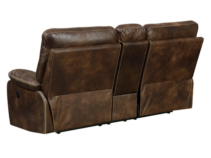 Power Reclining Loveseat - Brown - Fabric