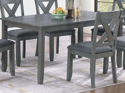7 Piece Dining Room Furniture, Table And 6 Chairs Set - Gray