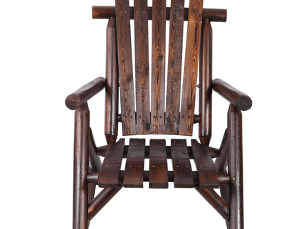 Durable Wooden Porch Rocker, Fir Log Rocking Chair