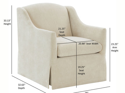 Luisa - Skirted Swivel Accent Chair