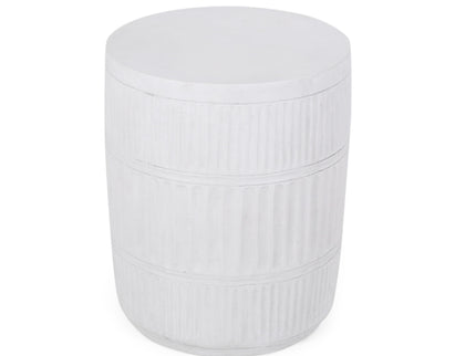 Outdoor Patio End Table - Antique White