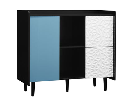 Modern Sideboard Buffet Cabinet With Doors And Unique Panel Styling
