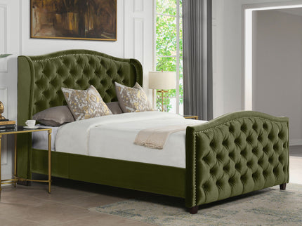 Marcella - Upholstered Shelter Headboard Bed Set