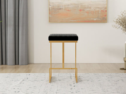 Joel - Upholstered Stool - Black / Gold