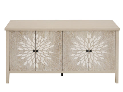 Modern Storage Cabinet With 4 Doors & Adjustable Shelves