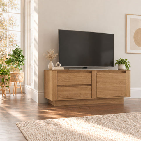 TV Stand For TVs Up To 50" With 1 Door And 2 Drawers