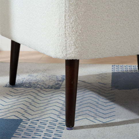 Modern Accent Chair, Arm Chairs For Living Room, Upholstered Mordern Armchair, Comfy Soft Padded Lounge Chair In Small Space, Bedroom, With Pillow, Solid Wood Leg