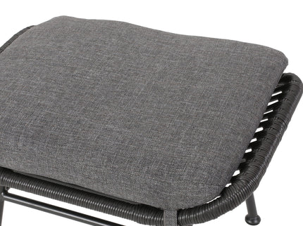 Outdoor Modern Boho Wicker Ottoman With Cushions (Set of 2)