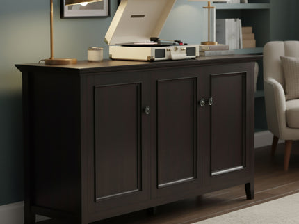Amherst - Wide 3 Door Storage Cabinet - Hickory Brown