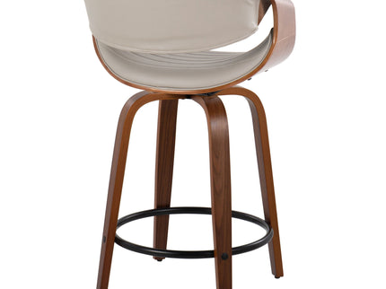 Symphony - Mid Century Modern Fixed Height Counter Stool With Swivel With Round Footrest (Set of 2)