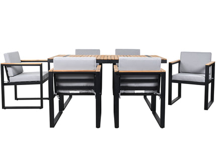 7 Pieces Outdoor Dining Set Patio Dining Table And Chair Set With And Removable Cushions For Patio
