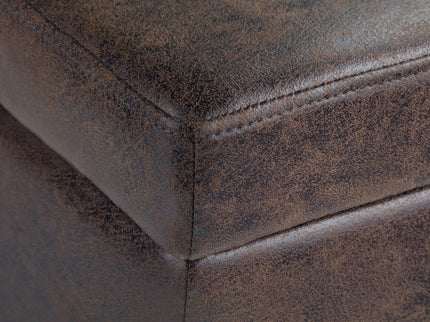 Avalon - Storage Ottoman Bench - Distressed Brown