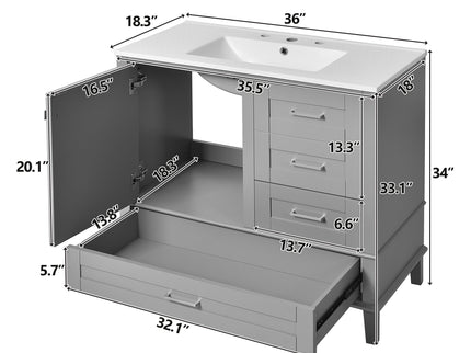 Traditional Bathroom Vanity Set With Soft Close Doors