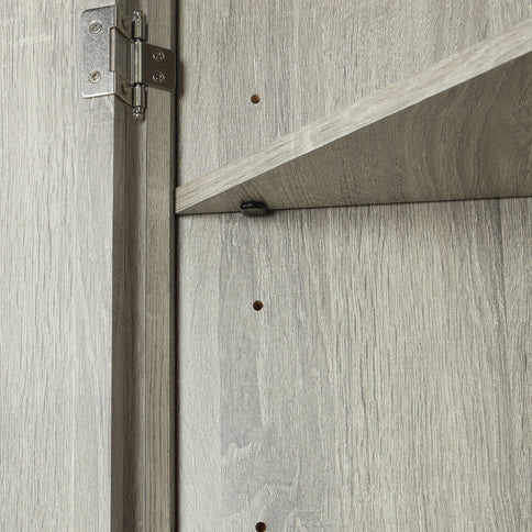 Triangle Bathroom Storage Cabinet With Adjustable Shelves, Freestanding Floor Cabinet - Oak