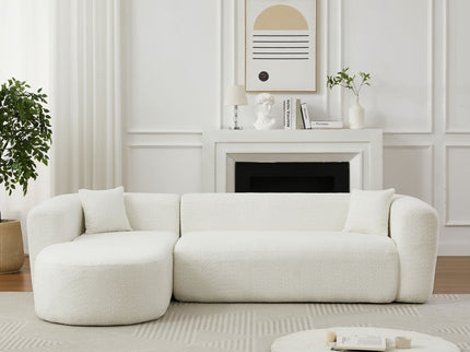 L - Shape Boneless Cloud Couch With 2 Throw Pillows For Living Room