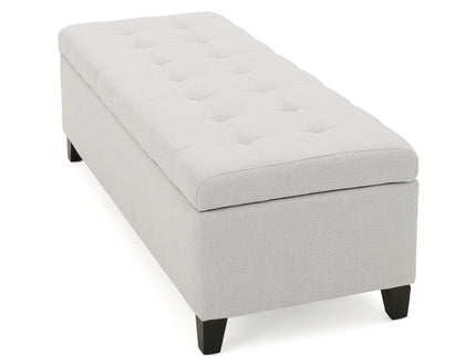 Upholstered Storage Ottoman Bench, Foot Rest For Bedroom