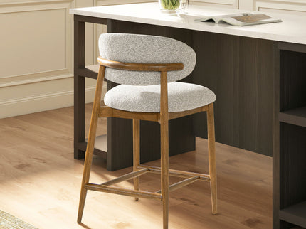 Locke - Modern Upholstered Counter Stool With Frame - Salt / Pepper