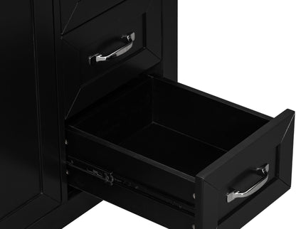 Modern Bathroom Vanity Base Only, 2 Doors And 3 Drawers