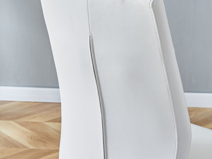 Modern Dining Chairs With Padded Seat, Metal Legs