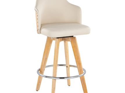 Ahoy - Contemporary Fixed Height Counter Stool & Round Footrest (Set of 2)