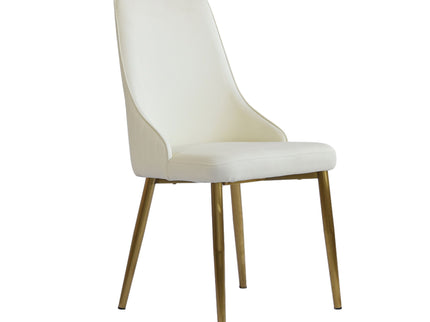 Modern Sponge-Filled Dining Chair, Solid Wood Metal Legs, Suitable For Restaurants, Living Rooms And Rooms (Set of 2) - White