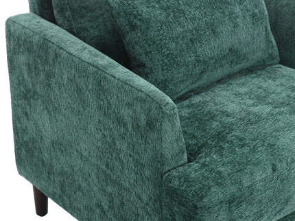 Modern Mid Century Wood Frame Armchair With Tufted Design