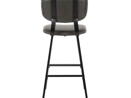 Foundry - Contemporary Barstool Zig Zag Stitching (Set of 2) - Black / Gray