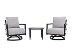 Gray / 3 Pc. Side Table, 2 Swivel Chairs