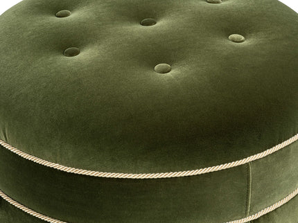 Maribel - Round Accent Ottoman - Olive Green