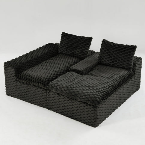 Modular Sofa, Convertible Twin Seat With Chaise Lounge