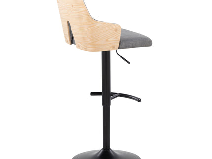 Stella - Contemporary Adjustable Barstool Stool With Swivel And Rounded T Footrest (Set of 2)