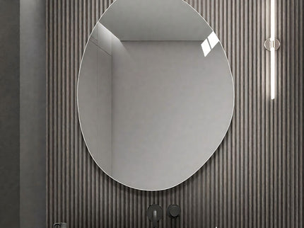 Asymmetrical Bathroom Wall Mirror - Silver