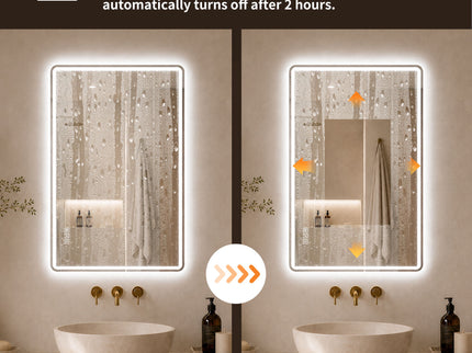 24" X 32" Rectangular Front Lighted And Backlit LED Bathroom Mirror With Anti Fog - Clear