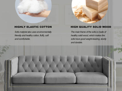 Modern Sofa With Button Tufting, Upholstered Couch For Living Room